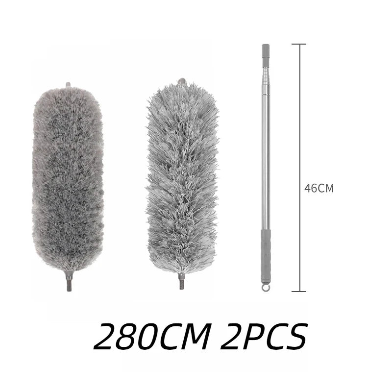 Extra-Long Retractable Duster with Bendable Head, Washable Dust Brush for High Ceilings and Furniture