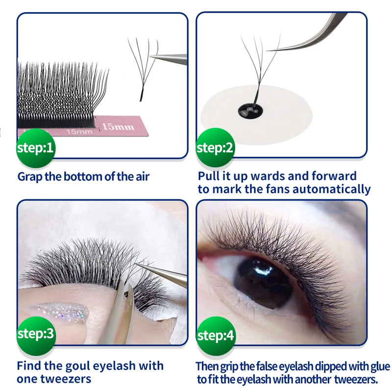 False Eyelash Extensions Mega Volume 3D 4D 5D W Shape Faux Mink Natural Soft Lashes