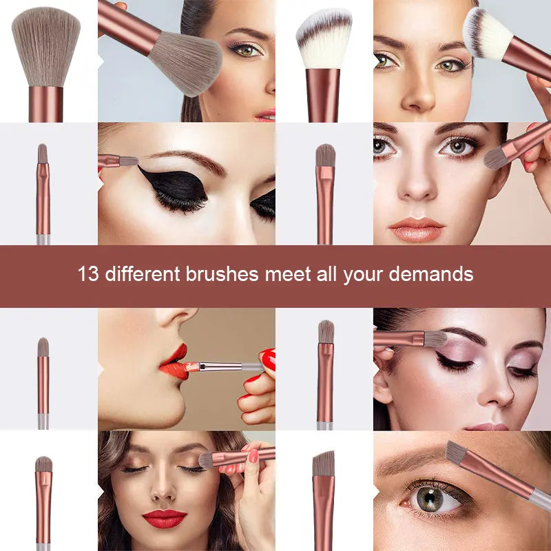 Makeup Brush Set 13Pcs Soft Fluffy Eye Shadow Concealer Blush Highlighter Tools
