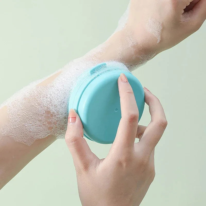 Silicone Body Scrubber Back Massage Brush with Hanging Rope - Spa & Shower Exfoliator