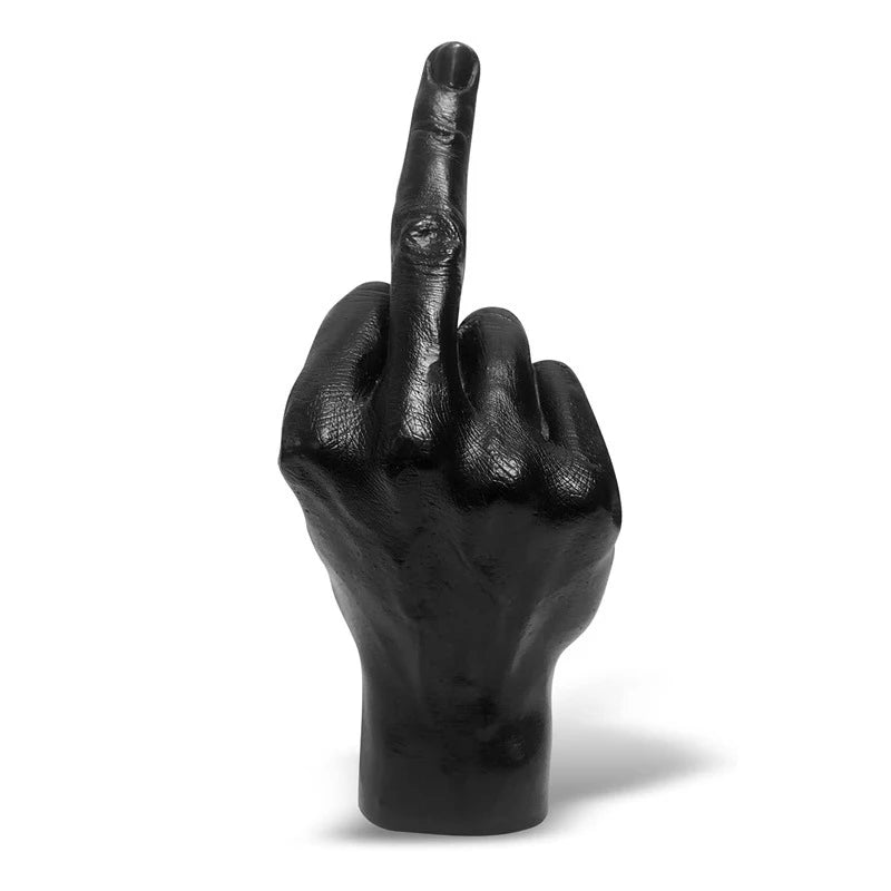 Resin Middle Finger Statue - Upright Gesture Art Sculpture for Living Room Decor