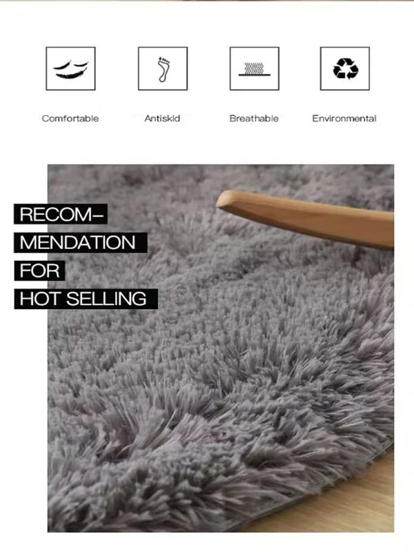 Plush Round Carpet for Living Room and Bedroom - Super Soft Fluffy Non-Slip Floor Mat