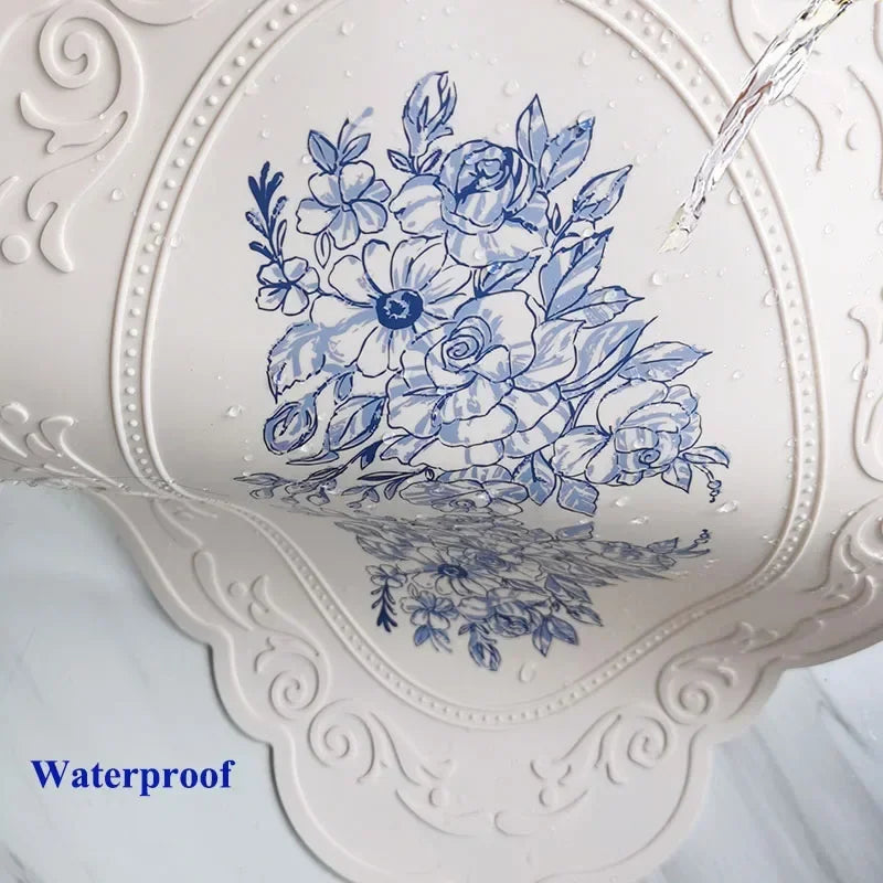 Silicone Carved Floral Placemat - Waterproof Table Mat for Dining & Kitchen