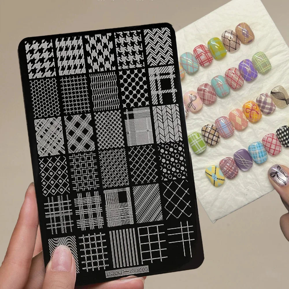 Nail Art Stamping Plate - Gothic Lace Spider Web French Design Stainless Steel