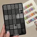 Nail Art Stamping Plate - Gothic Lace Spider Web French Design Stainless Steel