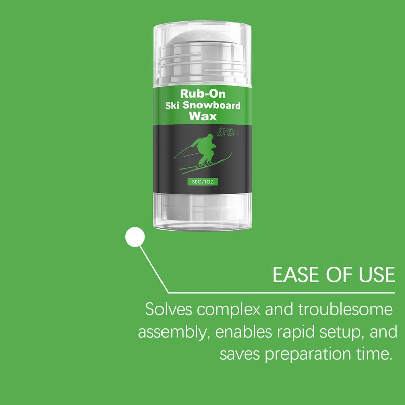 Rub-On Ski Wax for Base Protection & Glide Enhancement - Long-lasting Snow Performance