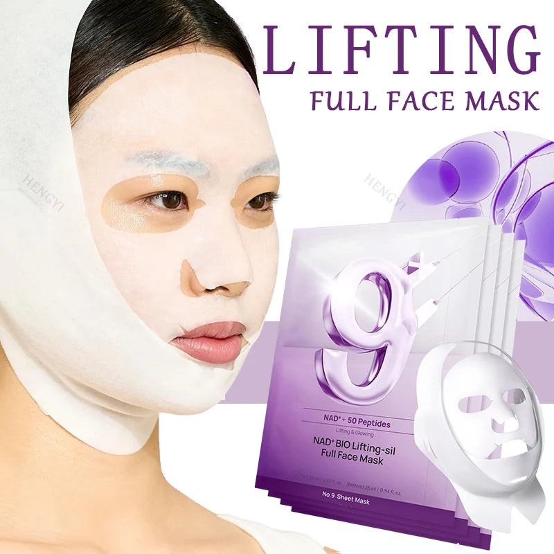 Instant Firming Face Mask with Peptides & Collagen - 4 Sheets & Lifting Band