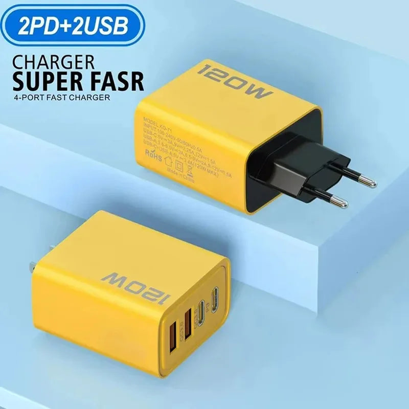 120W USB-C Fast Charger Adapter - Fast Charging for iPhone, Samsung, Xiaomi