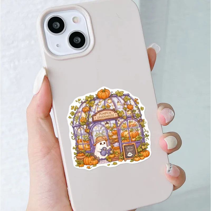 50Pcs Pastel Halloween Stickers Waterproof Vinyl Decals for Journals, Laptops & Phones