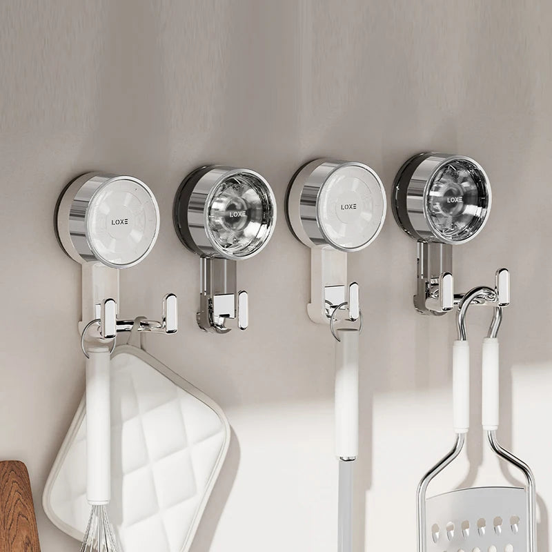 Vacuum Suction Wall Hooks - No Punch Door Hangers for Bathroom & Kitchen Storage