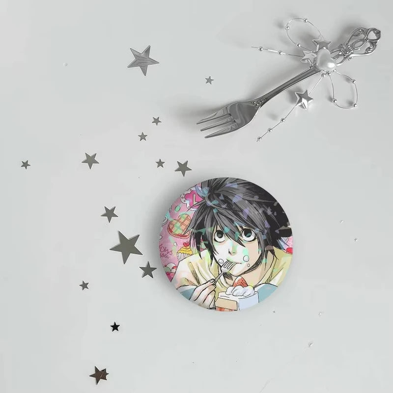 Death Note Anime Enamel Pins Handmade Round Brooches Cosplay Badge for Backpacks & Jewelry