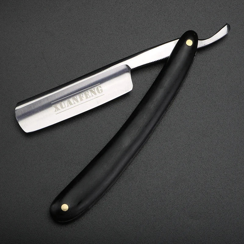 Traditional Folding Straight Razor for Men High Hardness Sharp Steel Handle
