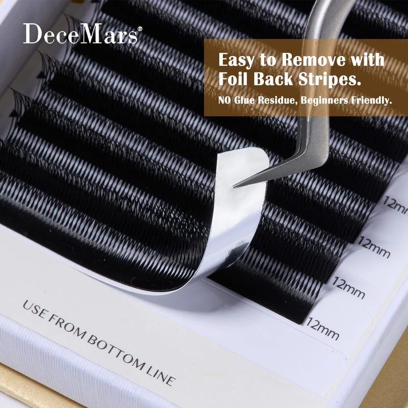 V-Shaped 6D False Eyelash Extensions Matte Black 12 Rows for Natural Volume