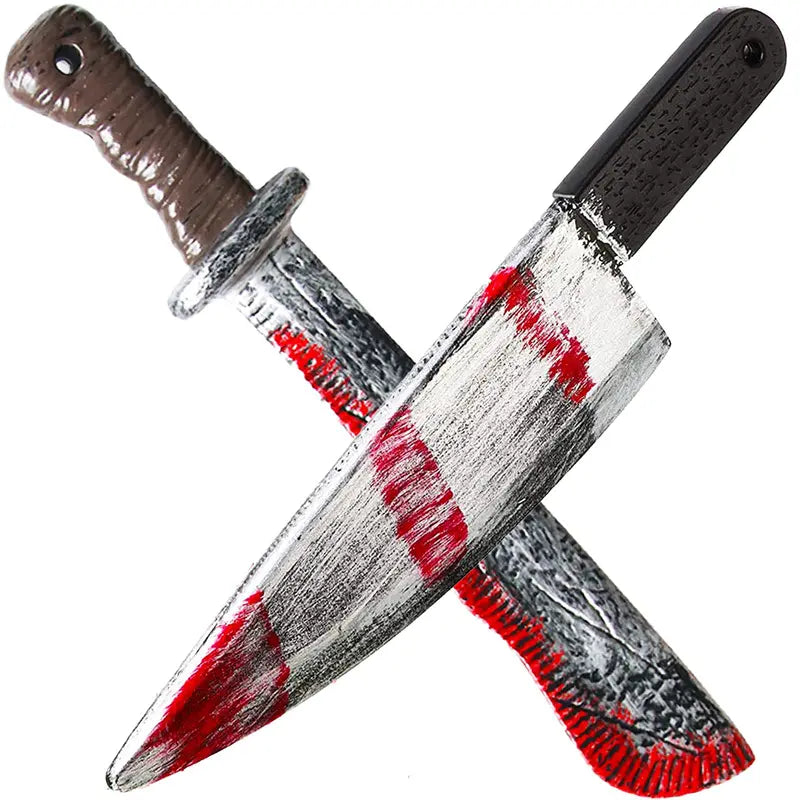 Halloween Fake Blood Knife & Axe Toy Set - Holiday Party Decoration