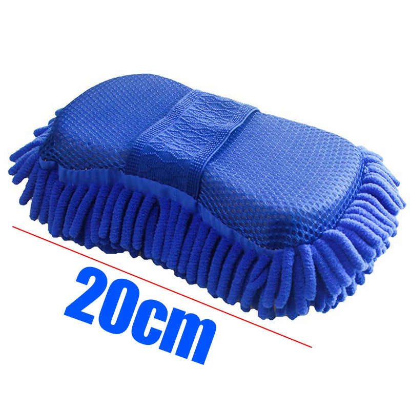 Microfiber Car Wash Glove and Sponge Set for Auto Detailing - Multi-Purpose Cleaning Tool