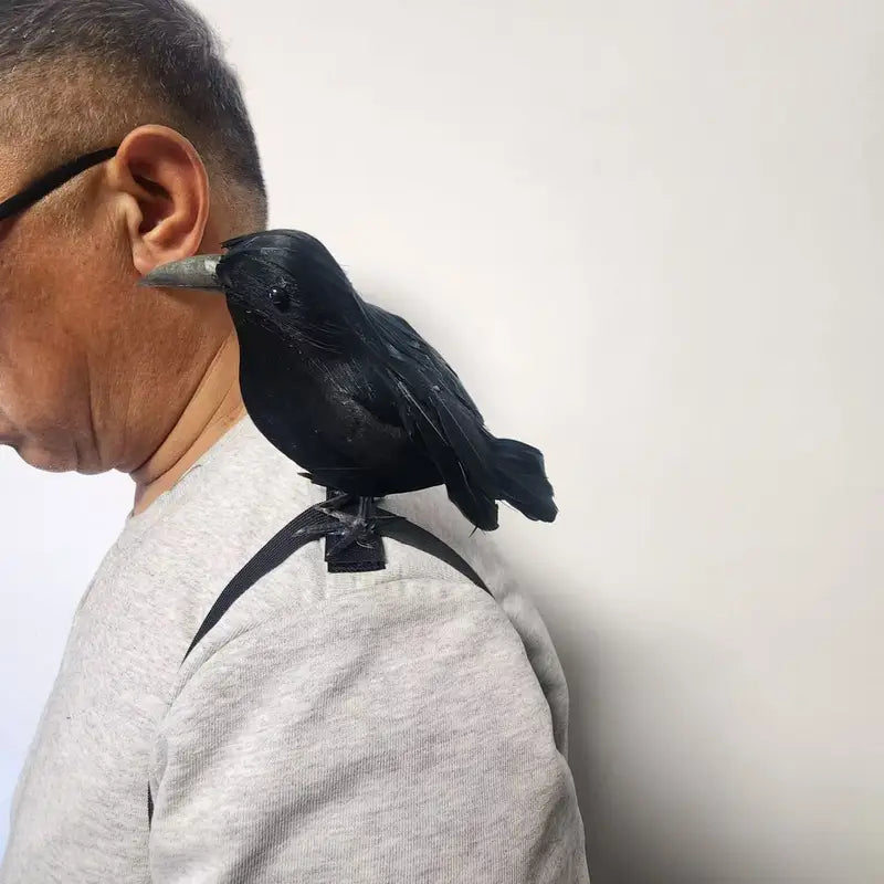 Halloween Crow Shoulder Cosplay Costume Accessories with Elastic Band - Holiday Decor