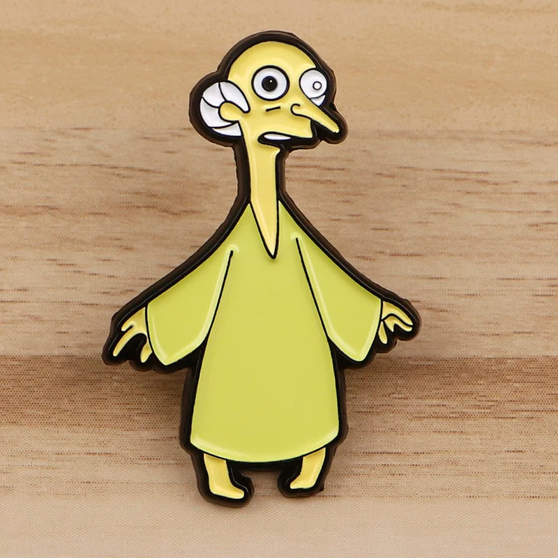 Cartoon Funny Old Man Enamel Pin Badge for Backpack Lapel Jewelry - Unisex Gift