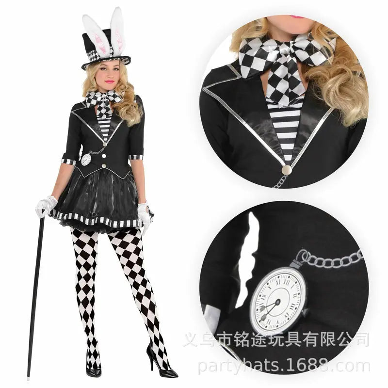 Halloween Bunny Top Hat Costume Accessory for Men Women - Fairy Tale Cosplay Hat