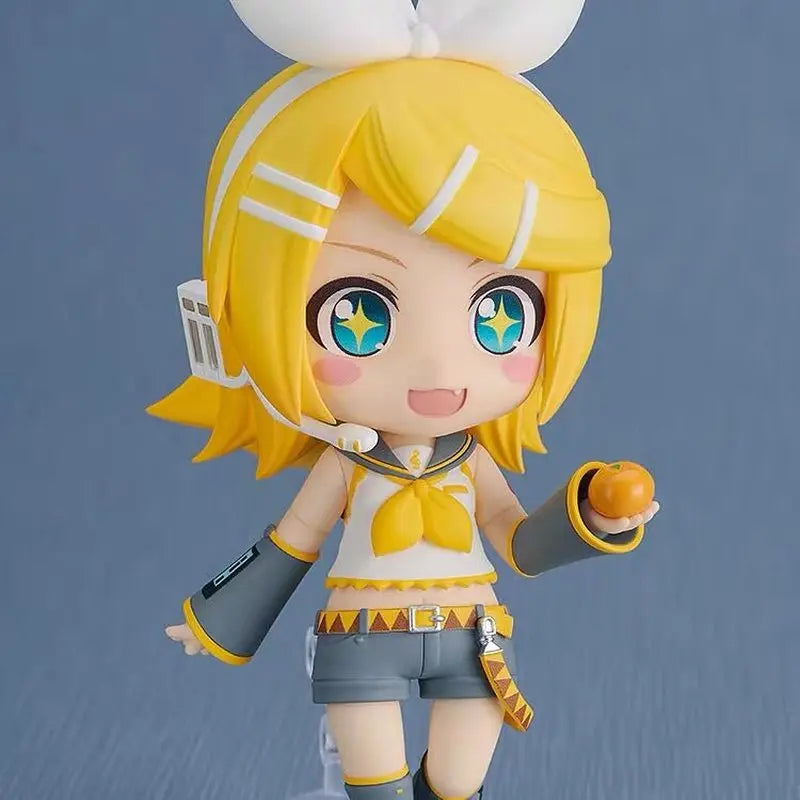 Vocaloid Kagamine Rin Nendoroid Action Figure with Swapable Face Plates Collectible Toy