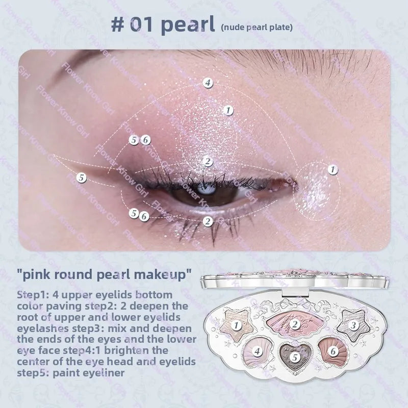 Matte Pearl Eyeshadow Palette - 6 Color Variants Long-Lasting Eye Makeup