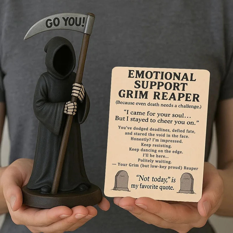 Halloween Grim Reaper Figurine Shelf Decor Gothic Fantasy Art - Multi Color