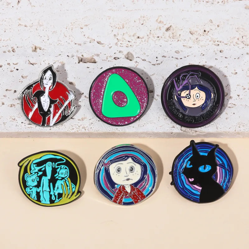 Horror Animated Character Enamel Pins Cartoon Brooch Halloween Jewelry Gift