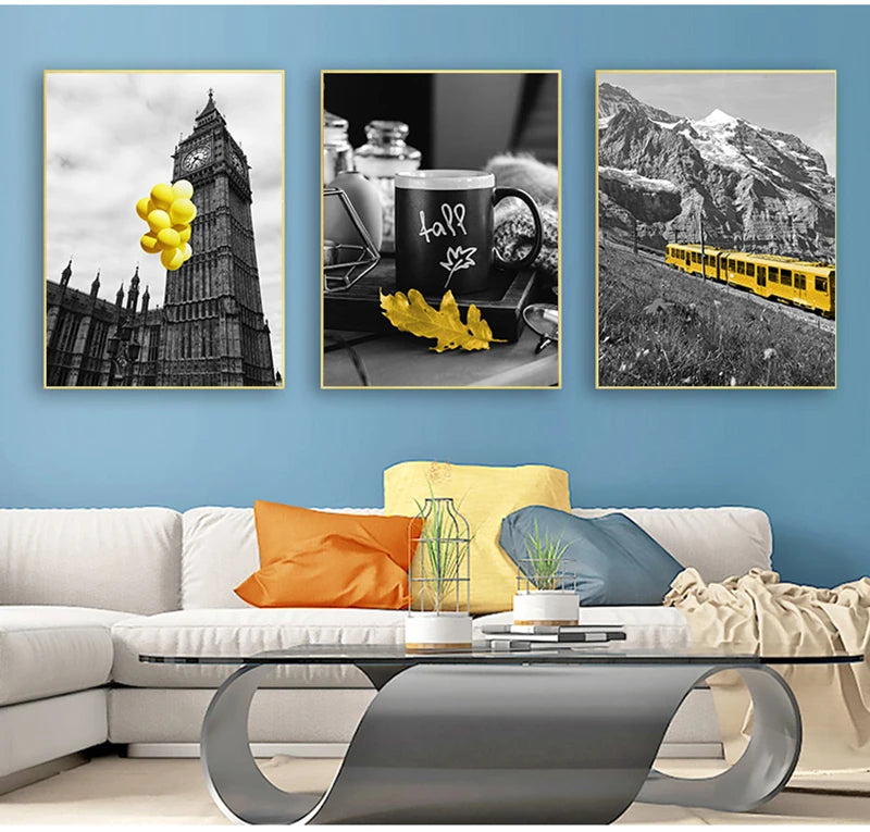 Nordic Canvas Wall Art Set - Landscape Black & White and Color Options