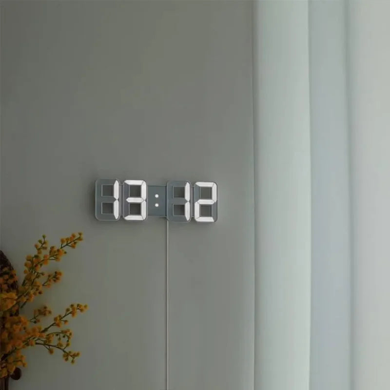 Digital Wall Clock with LED Display for Bedroom & Living Room Modern Home Decor