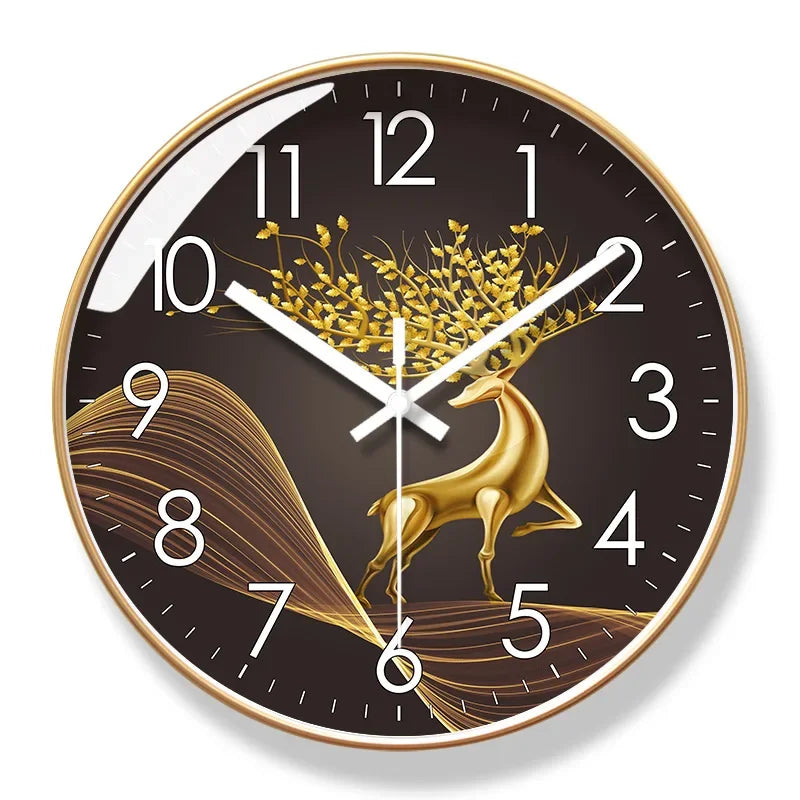 Modern Wall Clock for Living Room Silent Quartz Home Decor - 30/35cm