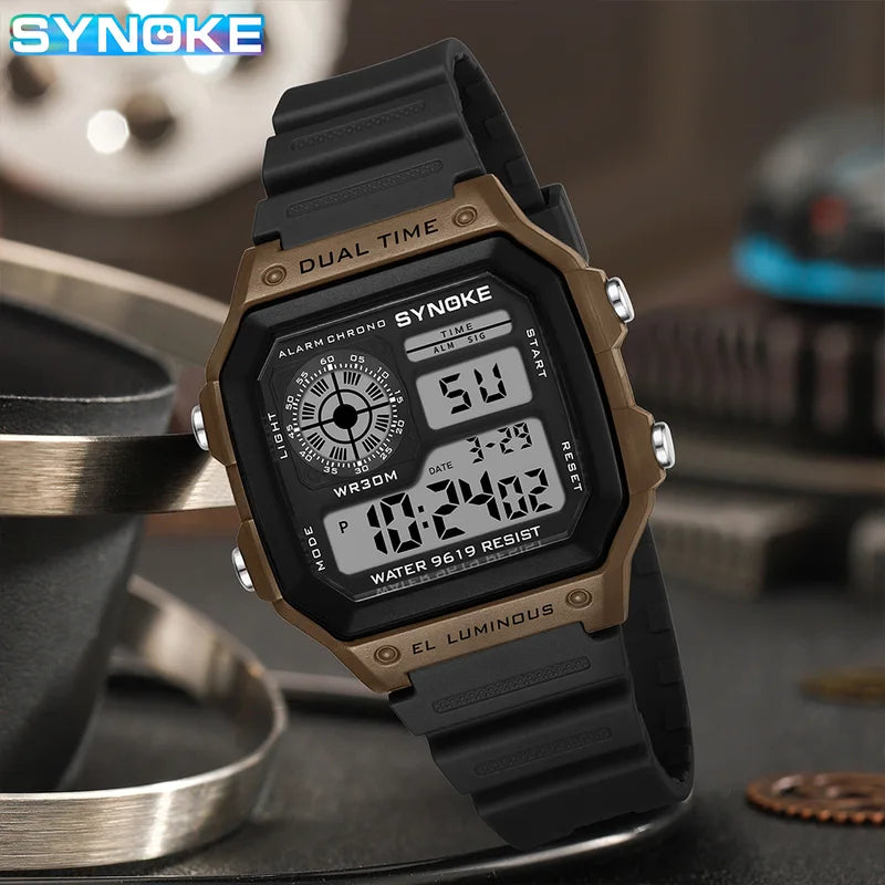 Digital Sports Watch Men Women Waterproof Multifunctional Luminous Wristwatch