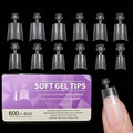 Square Matte Transparent Nail Art Stickers - 600 Pieces for Nail Extensions & Design