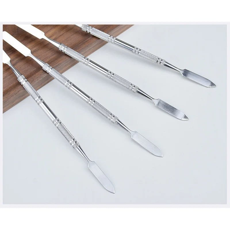 Stainless Steel Makeup Mixing Spatula - Professional Nail & Eye Shadow Tool