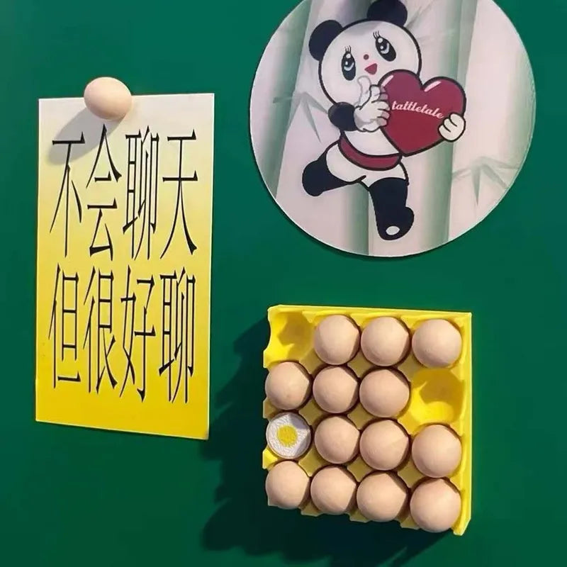 Egg Fridge Magnets Set - Cute 3D Egg-Shaped Refrigerator Decoration