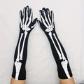 Halloween Skull Gloves Long Elastic Full Finger Costume Gloves