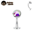 14G Titanium Belly Button Ring with Crystal Navel Piercing - Body Jewelry for Men Women