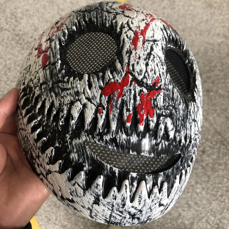 Horror Skull Mask with Blood Splatter - Creepy Plastic Costume Prop for Halloween