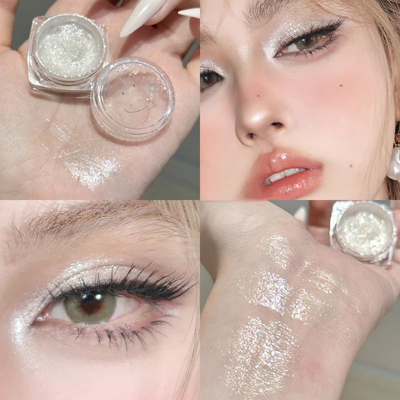 Liquid Glitter Eyeshadow and Body Highlighter Gel - Monochrome Sparkle Brightening