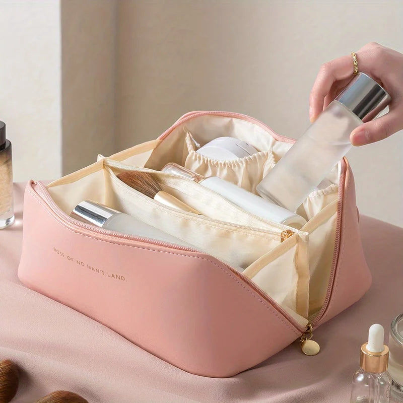 Luxury Makeup Organizer Bag with Zipper Travel Storage Pouch for Cosmetics and Toiletries