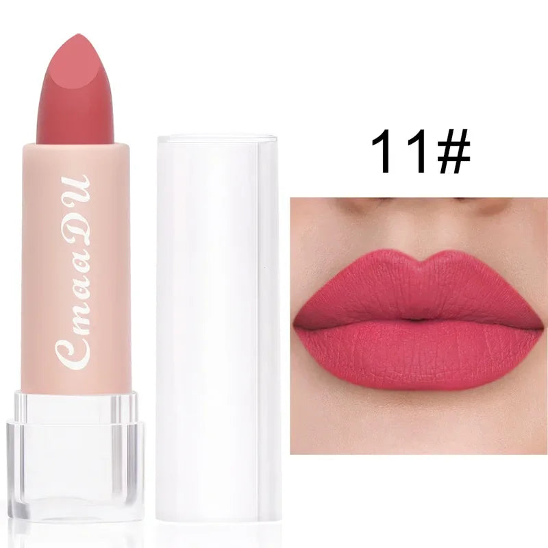 Long Lasting Waterproof Matte Lipstick - 15 Colors, Velvet Finish