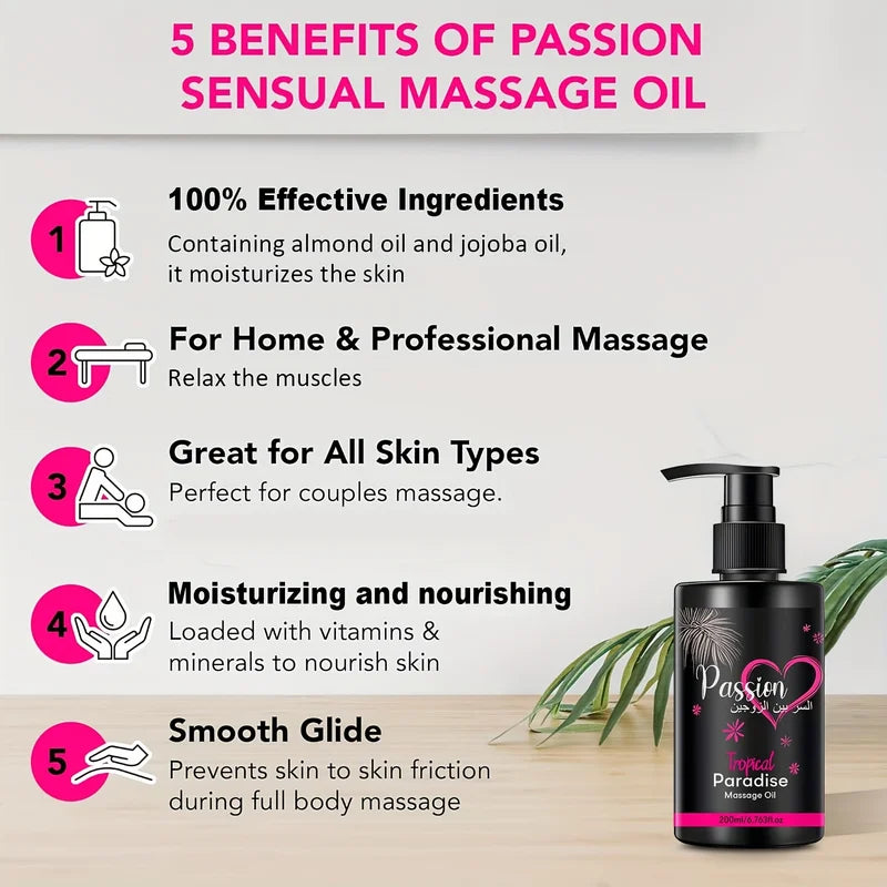 Body Massage Oil with Vitamins & Minerals - Nourishing & Moisturizing 200ml