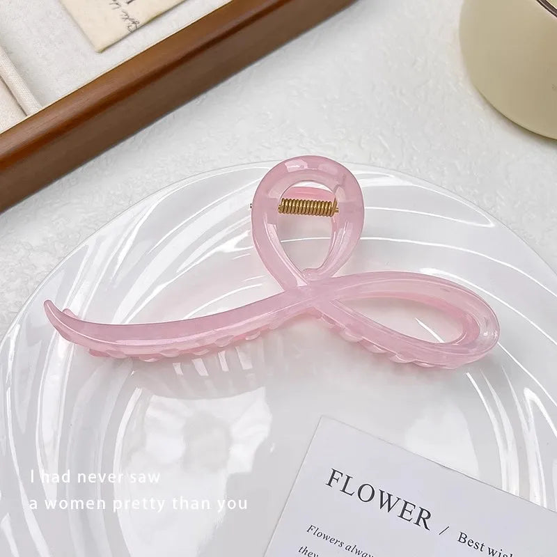 Elegant Jelly Color Bow Hair Claw for Women Girls Hair Accessories