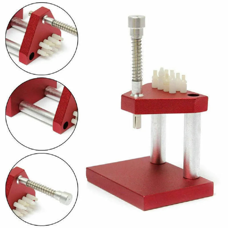 Watchmaker Watch Hand Fitting Tool with 6 Plastic Dies - Needle Extractor