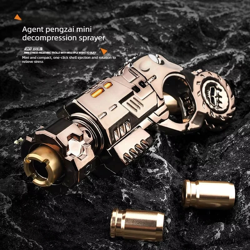 Mini Finger Spinning Top EDC Desk Gadget Stress Relief Toy Set - Alloy Pistol Style