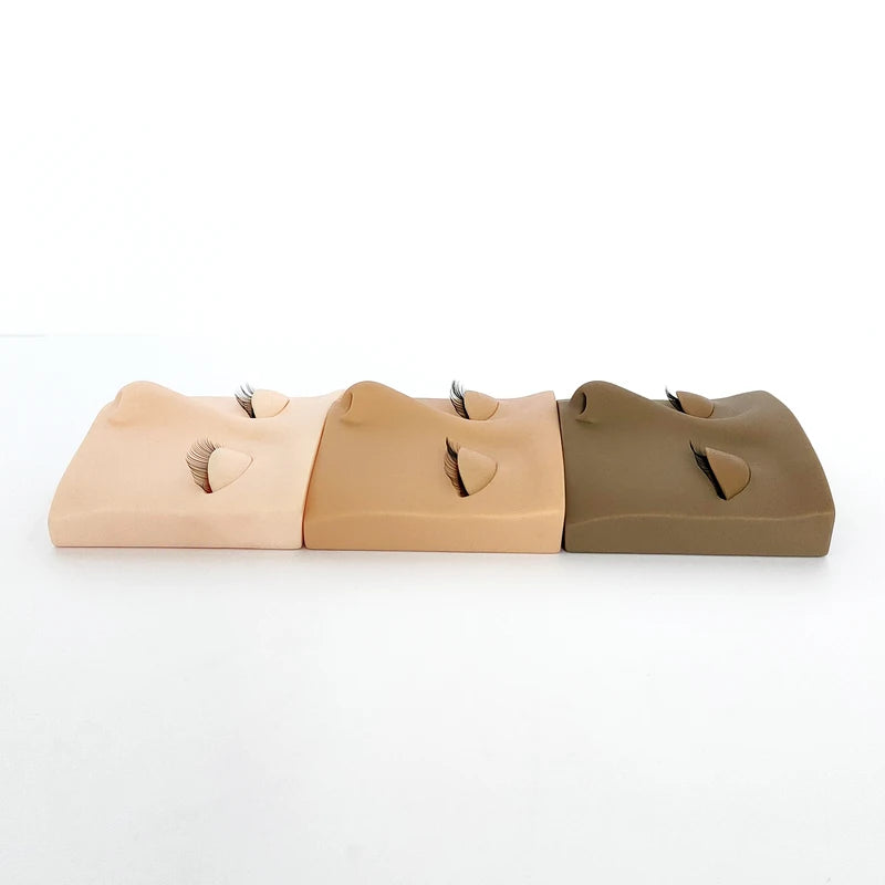 Eyelash Extension Practice Mannequin Head Kit with Removable Eyelids - Silicone Cosmetic Model for Lash Grafting Training