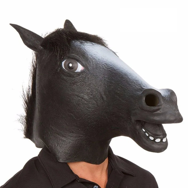 Horse Head Mask Cosplay Costume Party Funny Headgear Vinyl