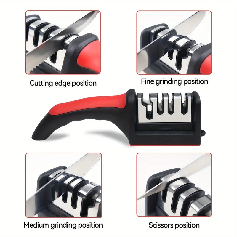 Professional Knife Sharpener - Tungsten Diamond Ceramic Blade System, No Assembly Needed