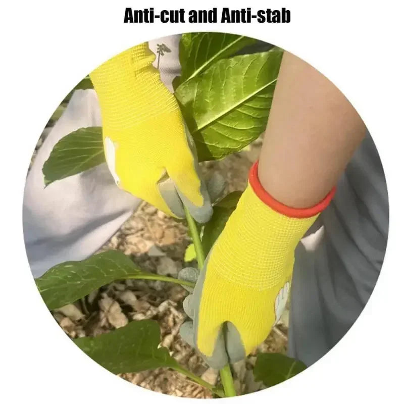 Kids Latex Gloves Waterproof Puncture-Resistant Protective Work Gloves for Children