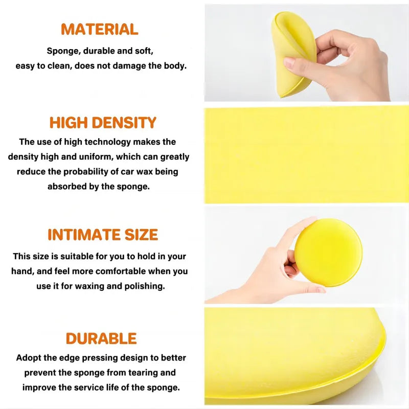 Car Wax & Detailing Foam Applicator Pads - Microfiber Buffing Sponges Set