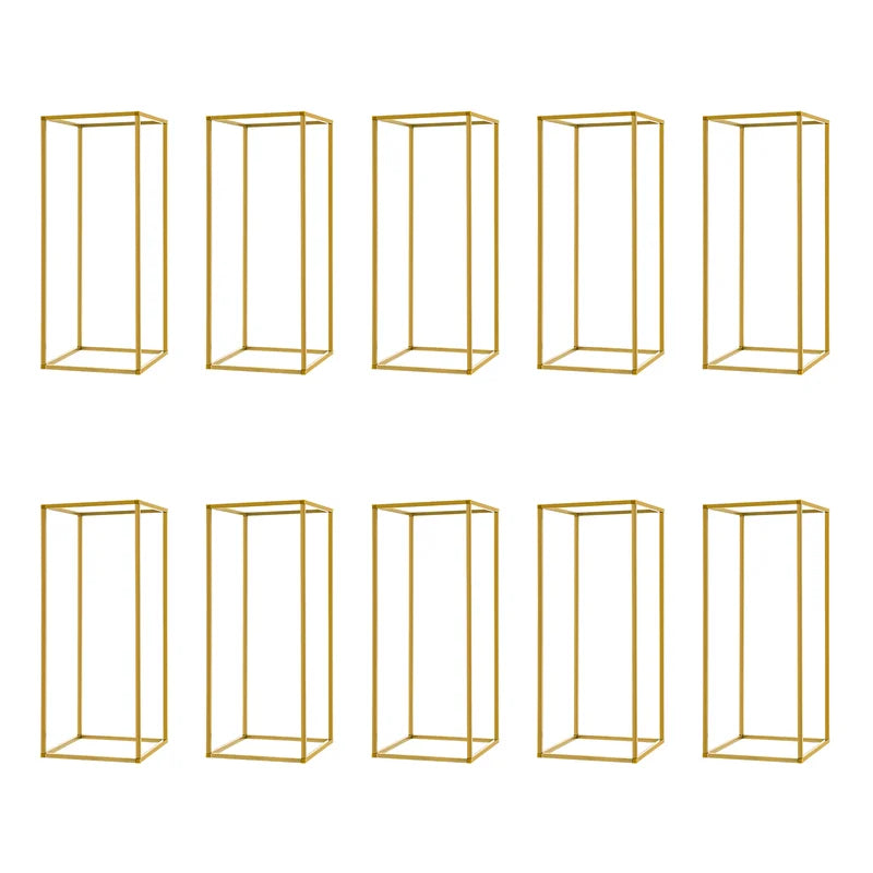 Wedding Flower Stand Set 10 Pieces Gold Metal Column Racks for Event Decor