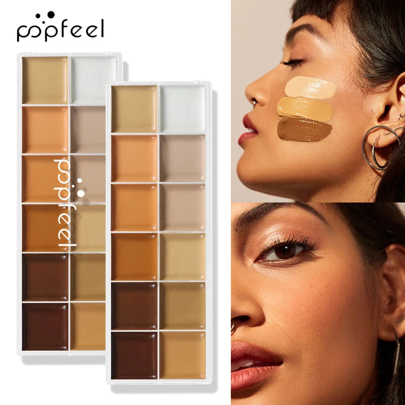 12 Color Waterproof Concealer Palette - Full Coverage for Face & Body Tattoos